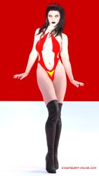 1girls 3d bikini black_hair cosplay original stjude90 swimsuit vampirella_(cosplay)