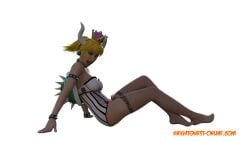 1girls 3d blonde_hair bowsette fishnet_legwear fishnet_stockings fishnets horns leotard rule_63 stjude90 super_mario_bros.