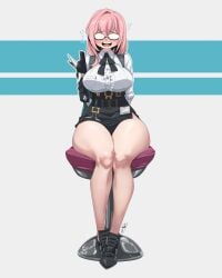 2024 bare_thighs big_breasts blush hoyoverse pink_hair ryousakai tagme thick_thighs tsukishiro_yanagi zenless_zone_zero