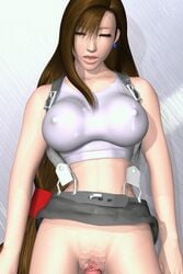 3d 7_(artist) animated breasts brown_hair censored earrings erect_nipples female fighting_cuties final_fantasy final_fantasy_vii hair human large_breasts long_hair male no_panties penis straight suspenders tank_top tifa_lockhart vaginal_penetration