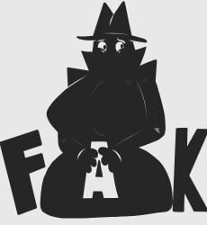 big_breasts big_hips fakin'it fedora female jackbox_games large_breasts large_hips nervous rule_63 solo the_faker_(jackbox) thechavicgerman_(artist) trenchcoat