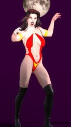 1girls 3d bikini black_hair cosplay original stjude90 swimsuit vampire vampire_girl vampirella_(cosplay)