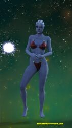 1girls 3d alien_girl bikini blue_skin blue_skinned_female liara_t'soni mass_effect stjude90 swimsuit