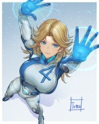 1girls 2d blonde_hair bodysuit fantastic_four invisible_woman invisible_woman_(marvel_rivals) large_breasts marvel marvel_rivals sue_richards sue_storm tomo_eokaiteru