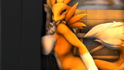 1boy 1girls 3d 3d_background 3d_model naked_female renamon wydome