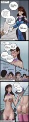 aldenbleult breasts comic d.va d.va_(overwatch_2) embarrassed embarrassed_nude_female embarrassing_outfit enf female maebari page_1 pasties skimpy_clothes