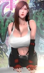 1girls big_breasts black_hair breasts female final_fantasy final_fantasy_vii long_hair nail_polish only_female scarlett_ann square_enix tifa_lockhart