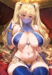 ai_generated big_breasts blonde_hair code_geass happy harem_girl harem_outfit leila_malcal