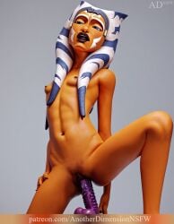 1girls ahsoka_tano ai_generated anotherdimensionai anotherdimensionnsfw clone_wars clone_wars_(style) dildo female pussy star_wars togruta