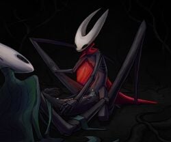 1boy1girl 2d anthro black_body bug cave clothed comfortik cum_in_pussy cum_inside hollow_knight hollow_knight_(character) hornet_(hollow_knight) incest incest_(lore) insects penis_in_pussy sex skinny slim tall team_cherry