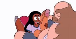 1boy 1boy1girl 1girls age_difference animated big_penis blackmorty_(artist) booty_shorts cheating cheating_girlfriend connie_maheswaran excited female greg_universe holding_penis imminent_sex indian_female interracial male netorare ntr older_man_and_teenage_girl steven_universe throbbing_penis twitching_penis veiny_penis white_background