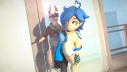 3d 3d_(artwork) big_ass big_breasts big_butt booty bottomless huge_ass huge_butt idiotboxangel kaizo_(smg4) smg4 tari_(smg4) twerking twerking_on_dick