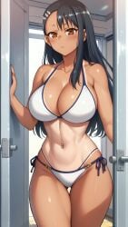 ai_generated bare_shoulders belly_button big_breasts bikini blush bra breasts clavicle firm_breasts hayase_nagatoro hourglass_figure large_breasts light light-skinned_female light_body light_skin light_smile lighting linkzin midriff nails naoto_hachioji_(senpai) navel navel_piercing nsfw open_door please_don't_bully_me,_nagatoro red_eyes round_breasts seducing seduction seductive seductive_body seductive_gaze seductive_look seductive_pose shiny shiny_breasts shiny_clothes shiny_hair shiny_skin simple_background sky4maleja slim_waist standing tanned tanned_body tanned_skin thick_thighs thong thong_bikini thong_panties thong_straps thong_underwear underwear