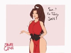 2d 2d_animation animated areolae big_breasts breasts brown_eyes brown_hair busty corset fatal_fury female female_focus female_only hourglass_figure king_of_fighters large_breasts long_hair mai_shiranui meme nipples ponytail silverqueen0 snk standing super_smash_bros. sweat tagme wardrobe_malfunction wide_hips