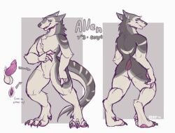 allen_(mozerellafella) andromorph anthro balls cuntboy edjit intersex male model_sheet penis pussy sergal solo toned toned_cuntboy toned_male