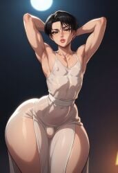 1boy ai_generated almost_naked attack_on_titan bedroom_eyes big_ass bimbo_lips bottom_heavy_femboy dress femboy femboyarashi girly hourglass_figure hyper hyper_ass levi_ackerman looking_at_viewer male male_only shingeki_no_kyojin solo_focus thick_thighs thin_waist wide_hips