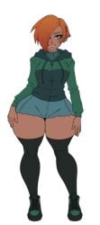 bottom_heavy child_bearing_hips choker dark_skin fat_ass flat_chest green_eyes jay-marvel oc original original_character red_hair red_head thick_thighs wide_hips