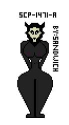 black_fur female hands_behind_back huge_ass huge_breasts pixel_art scp-1471 scp-1471-a scp_foundation solo thick_thighs wide_hips women
