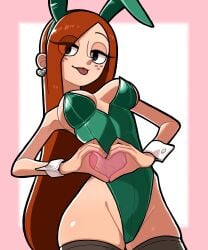 1girls auburn_hair bunny_ears bunnysuit disney female female_focus female_only gravity_falls long_hair looking_at_viewer low-angle_view n___k___m red_hair wendy_corduroy