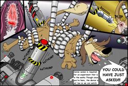 anal bondage bound cartoon_network comic dukey gay johnny_test_(series) rape semen_collecting_machine sex_machine text