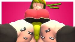 3d 3d_(artwork) anus_bulge big_ass big_breasts fapping female_only idiotboxangel melony_(smg4) shocked_expression smg4