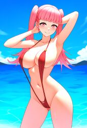 ai_generated alternate_costume breasts female female_only fire_emblem fire_emblem:_three_houses hilda_valentine_goneril nai_diffusion nintendo ryu_ai sling_bikini solo stable_diffusion swimsuit