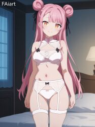 ai_generated bangs faiart lingerie looking_at_viewer pink_hair standing tao_yuifa tensei_shitara_dai_nana_ouji_dattanode,_kimamani_majutsu_o_kiwamemasu