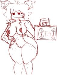 big_breasts breasts d-side_girlfriend friday_night_funkin friday_night_funkin_(d-side) friday_night_funkin_mod girlfriend_(friday_night_funkin) sketch stereo thick_ass thick_thighs thighs zombernsfw