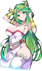 breasts enpe female female_only green_eyes green_hair kid_icarus nintendo palutena solo