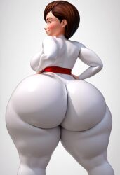 3d ai_generated alternate_ass_size ass_focus bbw bbw_mom chubby_female disney female_only helen_parr huge_ass hyper_ass mommy presenting_hindquarters spandex superheroine the_incredibles thick_thighs thunderthighs