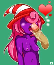 blush breasts cadenza heart licking mario_(series) nintendo nipples paper_mario penis saliva sex vivian_(paper_mario)