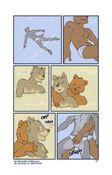 anthro artdecade bear canine color comic day english_text fur furry furry_only gay lake male male/male male_only no_humans only_if_i_love_you outdoors partially_submerged swimming underwater underwear wolf yaoi