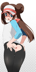 1girls agemono anus apple_butt ass ass_grab blue_eyes blush brown_hair bulge cameltoe erect_nipples female female_only heart human long_hair looking_back nintendo nipples open_mouth pants pantyhose pokemon pokemon_bw2 presenting pussy rosa_(pokemon) scarf shirt skin_tight solo source_request spread_anus standing sweat tied_hair torn_clothes torn_pantyhose twintails uncensored visor