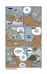 anthro artdecade bear camping canine comic english_text erection fur furry furry_only gay kissing licking male male/male male_only only_if_i_love_you oral penis tent tongue underwear wolf yaoi