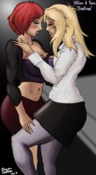 blonde_hair breasts buffy buffy_the_vampire_slayer closed_eyes dark female hair large_breasts love open_mouth purple_lips rage_quitter red_hair red_lips sensual tara_maclay the_buffyverse willow_rosenberg yuri