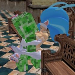 3d cat_ears cat_tail catgirl commission creeper darkstalkers felicia_(darkstalkers) felicia_(mvc3) large_breasts leg_lock marvel_vs._capcom marvel_vs._capcom_3 minecraft minecraft_(series) minecraft_xxx tagme vonnyvonvon xnalara