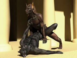 3d anal anubis deity furry gay male poser wooky yaoi