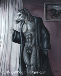 2000 equine flaccid horse male male_only muscles nude penis pose presenting rog_minotaur solo