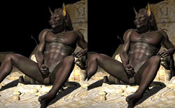 3d anubis deity furry male male_only poser solo wooky