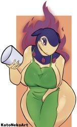 barista big_areola big_ass big_belly big_breasts big_butt female_focus female_only fire furry furry_ass furry_female furry_only hisuian_form hisuian_typhlosion nude_female pokemon pokemon_(species) typhlosion