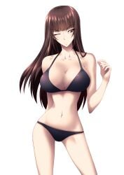 1girls big_breasts breasts brown_hair cleavage collarbone female girls_und_panzer large_breasts long_hair looking_at_viewer mature mature_female mature_woman memotonoshiwatsubasa nishizumi_shiho solo