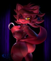 absurd_res animatronic anthro areola ass big_breasts big_butt breasts canid canine eye_patch eyewear female five_nights_at_freddy's fox foxy_(cally3d) foxy_(fnaf) fredina's_nightclub hi_res hook hook_hand kassadiro looking_back machine mammal nipple_piercing nipples nude piercing pupils robot rule_63 slit_pupils solo tail yellow_eyes