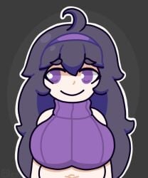 1girls animated animated areola areolae clothing female_only hex_maniac huge_breasts hypnosis inverted_nipples lifted_by_self long_hair mind_control nipple_bulge nipples nipples_visible_through_clothing octotron2000 pendulum plump pokemon purple_eyes purple_hair shiny_skin solo solo_female sweater