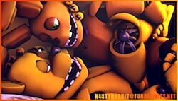 3d 3d_(artwork) absurd_res animatronic bear duo five_nights_at_freddy's fredbear_(fnaf) from_front_position fucked_silly half-closed_eyes happy happy_sex hi_res hug implied_fucking lagomorph legs_up leporid looking_at_another lying machine male male/male mammal missionary_position n4styr4bbit narrowed_eyes nude obscured_anal obscured_penetration obscured_sex on_back rabbit robot scottgames sex spring_bonnie spring_bonnie_(fnaf) spring_freddy_(fnaf)