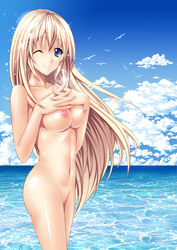 breasts heidi_ogezevara kyoukaisenjou_no_horizon mizutsuki_rei nipples nude pointy_chin