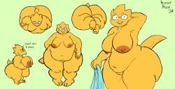 2024 alphys anthro ass belly big_belly big_breasts big_butt breasts buckteeth english_text eyewear feet female genitals glasses hand_behind_head hi_res huge_butt looking_at_viewer multiple_images navel nipples nude overweight overweight_anthro overweight_female pussy reptile roccorox scalie short_tail smile solo syrupglazed tail teeth text thick_thighs undertale_(series) wide_hips yellow_body