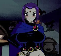 big_breasts boomerang_(tv_network) cartoon cartoon_network dc dc_comics female female_only goth goth_girl hanasakiyunarin raven_(dc) teen_titans warner_brothers