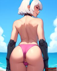 1futa absurd_res absurdres ai_assisted ai_generated anus anus_peek ass ass_focus backsack bangs beach bikini_aside bikini_bottom bulge bulge_through_clothing choker cute cute_face dickgirl erect_penis erection eyelashes eyeliner fortnite futa_only futa_sans_pussy futanari high_resolution highres huge_cock lexa_(fortnite) looking_at_viewer looking_back mischievous_smile pale-skinned_female pale-skinned_futanari pale_skin panties_aside perineum petite petite_body petite_breasts petite_female red_eyes short_hair slim small_breasts smile smiling smiling_at_viewer thecoomjurer topless topless_female topless_futanari white_hair