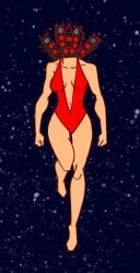 female female_focus female_only flying genderswap one-piece_swimsuit red_eyes red_eyes_female red_one-piece_swimsuit rule63 rule_63 skibidi_toilet space sundarts titan_speakerman titan_speakerman_(skibidi_toilet) titan_speakerwoman_(skibidi_toilet)