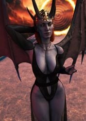 1girls 3d baldur's_gate baldur's_gate_3 big_breasts breasts devil entitledgoose female female_only glowing_eyes headwear horns huge_breasts jewelry large_breasts looking_at_viewer mizora monster mostly_nude nipples nude pointy_ears pubic_hair red_eyes red_pubic_hair tail wings